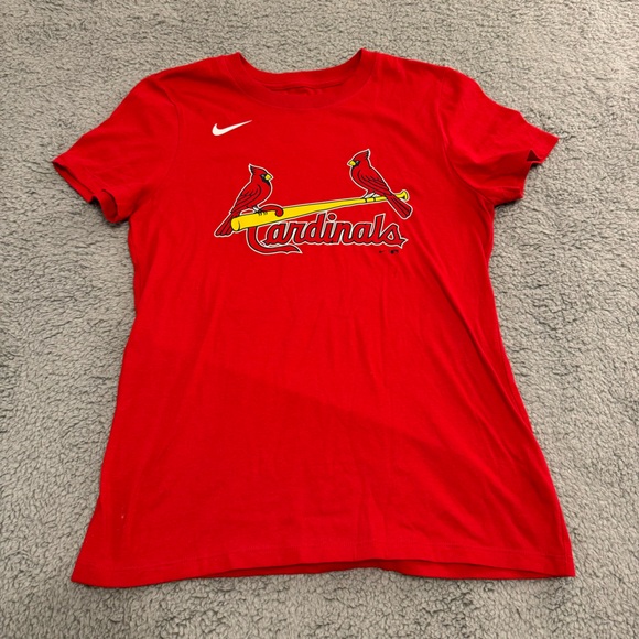 St Louis Cardinals Albert Pujols Red The Nike Tee Women’s Shirt Small MLB‎ - Picture 1 of 8